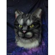 Adorable tabby cat fursuit head with poseable ears