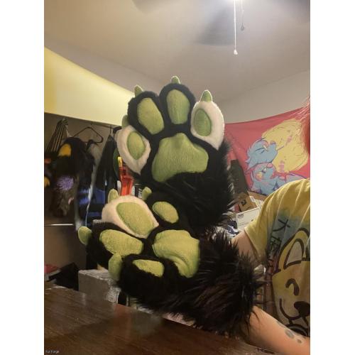 Furry Custom Plush Fursuit Hand Paws Deer Dino & Protogen 