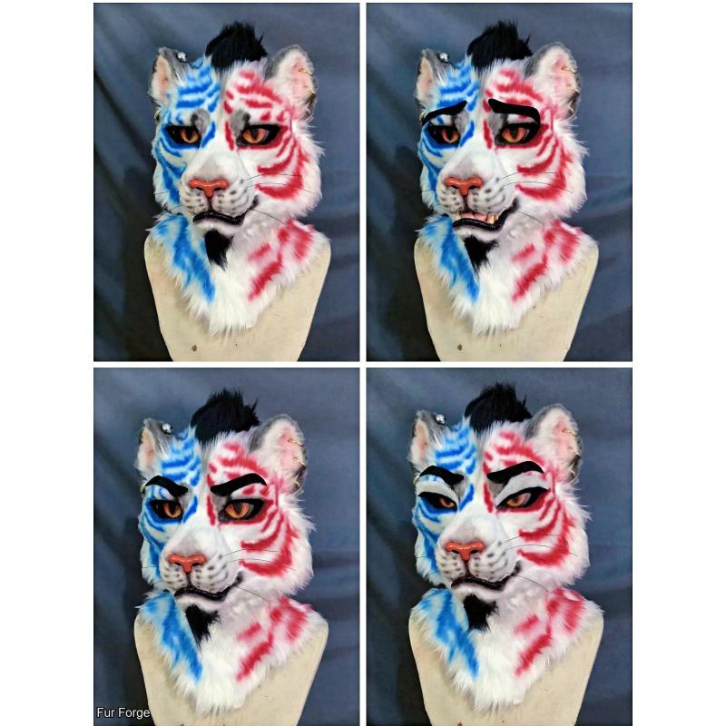 Red and blue tiger（only head）