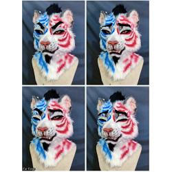 Red and blue tiger（only head）