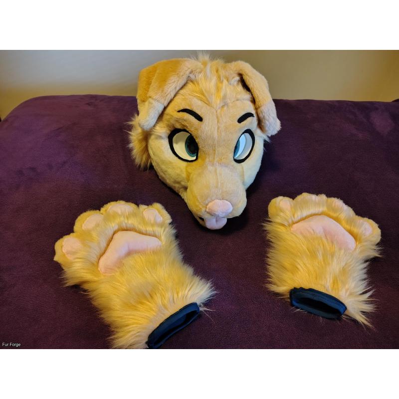 Fursuit Retriever Partial head and paws
