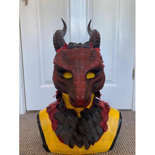 Genuine Leather Dragon LARP Halfmask