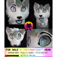 Pastel-Rainbow Cat (Brand New) - Fursuit Head