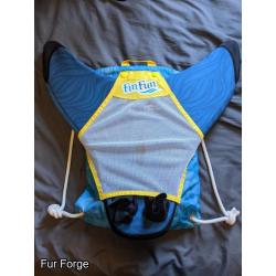 FinFun Ice Dragon Mermaid Tail, AMP monofin, and bag