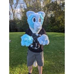 Blue dog fursuit
