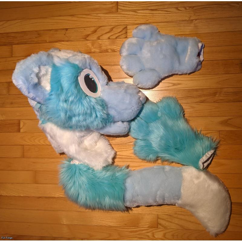 Blue dog fursuit