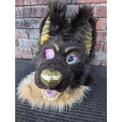 One Eyed Brown Wolf Fursuit Head
