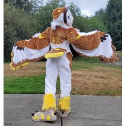 Pre-Owned Barn Owl Fursuit- Foam Head/Moving Jaw