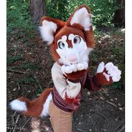 Red (Brown) Husky Dog - Toony Mini Partial Premade Fursuit