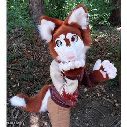 Red (Brown) Husky Dog - Toony Mini Partial Premade Fursuit
