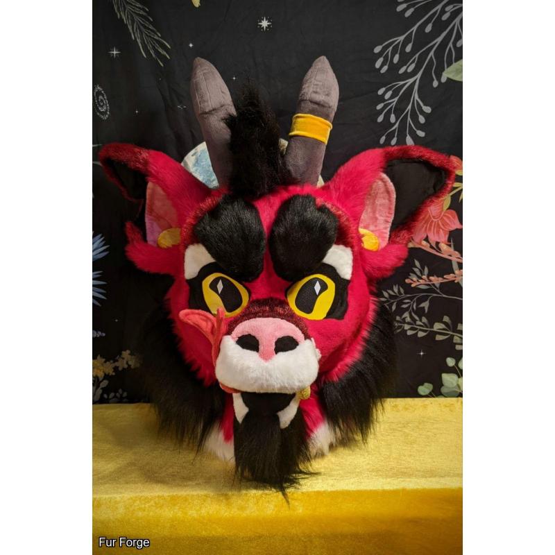 UV Reactive Jersey Devil Fursuit Head + Tail