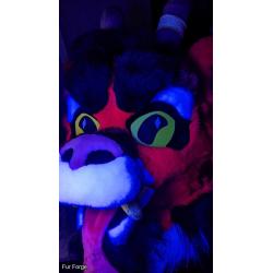 UV Reactive Jersey Devil Fursuit Head + Tail