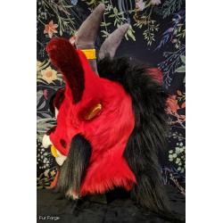 UV Reactive Jersey Devil Fursuit Head + Tail