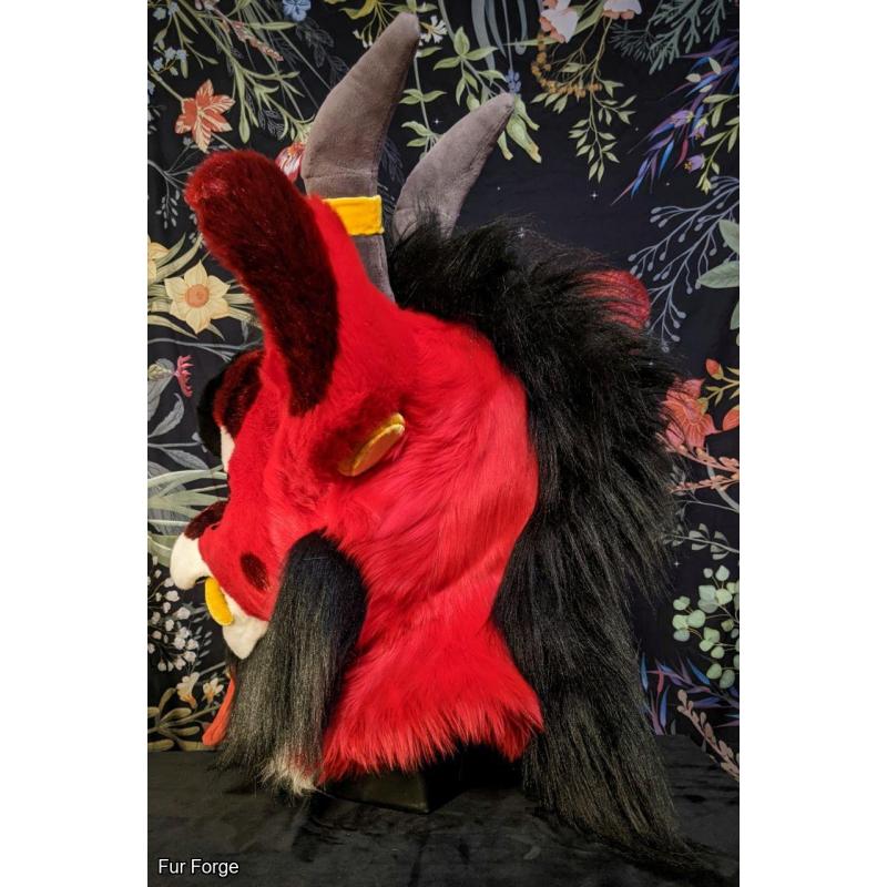 UV Reactive Jersey Devil Fursuit Head + Tail