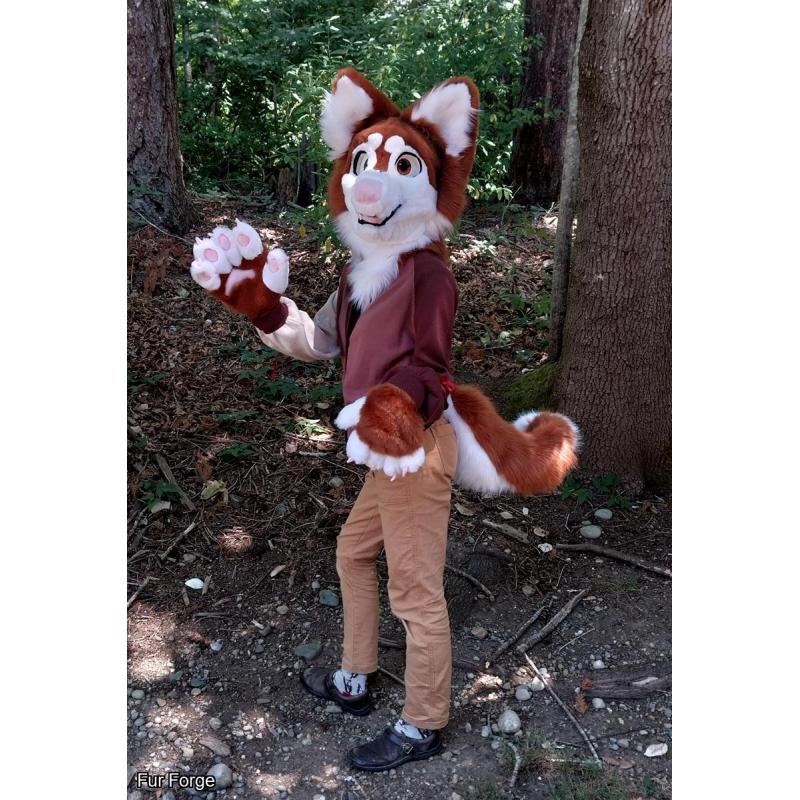 Red (Brown) Husky Dog - Toony Mini Partial Premade Fursuit