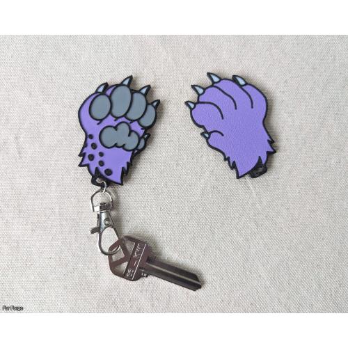 Purple Cheetah Paw Keychain