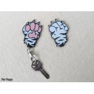 White Tiger Paw Keychain